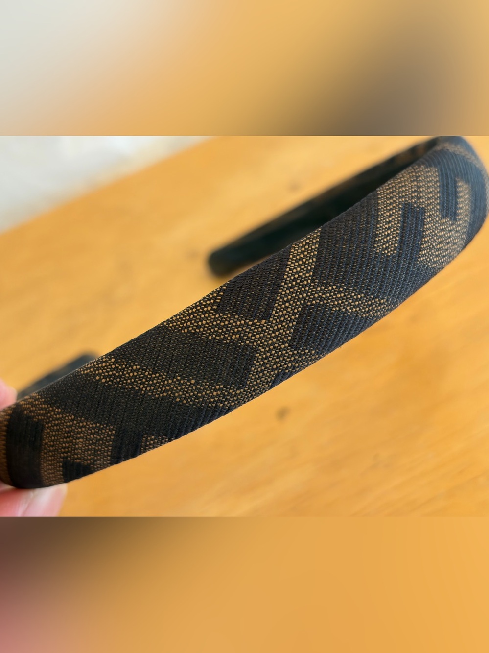 Vintage Fendi Ff Pattern Brown Zucca Headband Rare Luxury Designer Item
